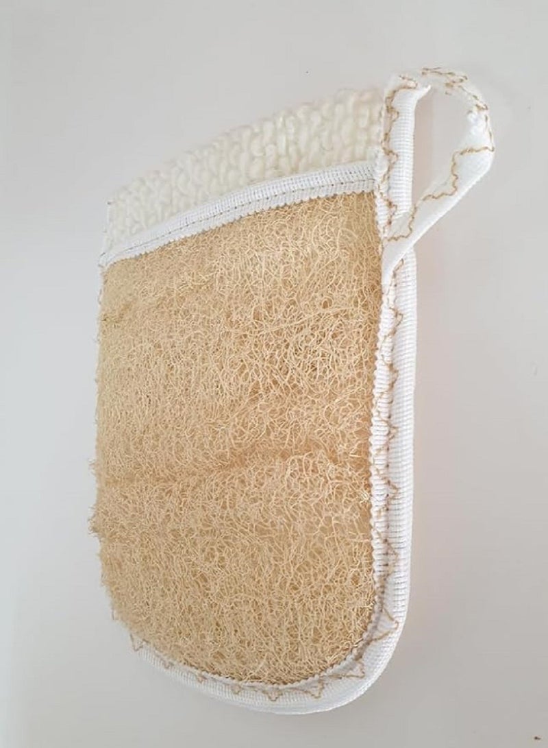 Natural bath loofah for body exfoliation and massage. Natural sisal bristle glove, for exfoliating, cleaning and soothing the skin. Set of 3 body exfoliating sponges.  - Image 4
