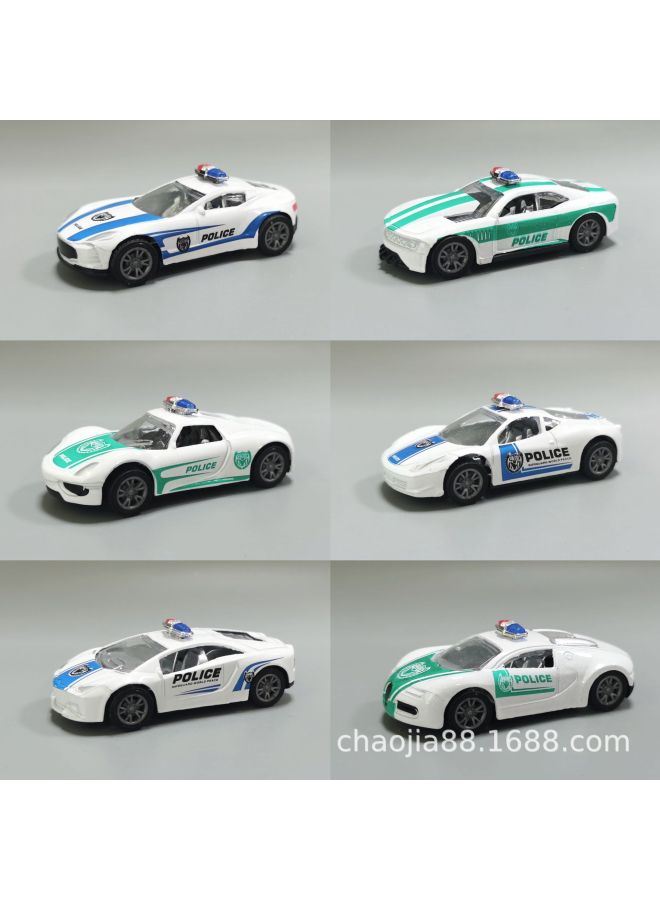 Alloy Sports Car Model Children's Toy Car Boy Gift Police Car Suit Decoration Container Box-Color:6 Police Cars/set 1 Bare Car Single Film Bag  - Image 1