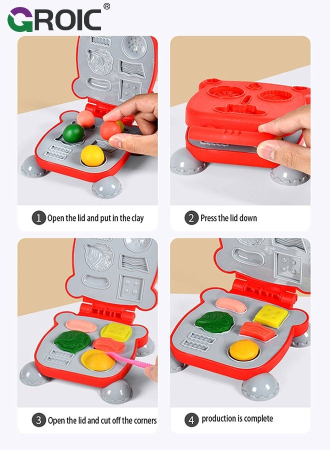 جرويك لعبة طعام مع طين لمطبخ الأطفال، ملحقات لعبة طبخ نزهة وهمية عيد ميلاد، مع صندوق تغليف فاخر، ألوان للأطفال، 12 قطعة طين ونموذج الأداة - Image 3