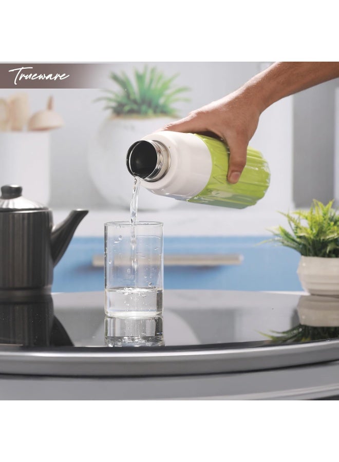 Trueware Aqua Benz Double Wall Inner Steel Outer Plastic 750 ML Hot and Cold Water Bottle | BPA Free | Food Grade| Leak Proof | School, Gym,Sports,Office, Travler Bottle - Image 4
