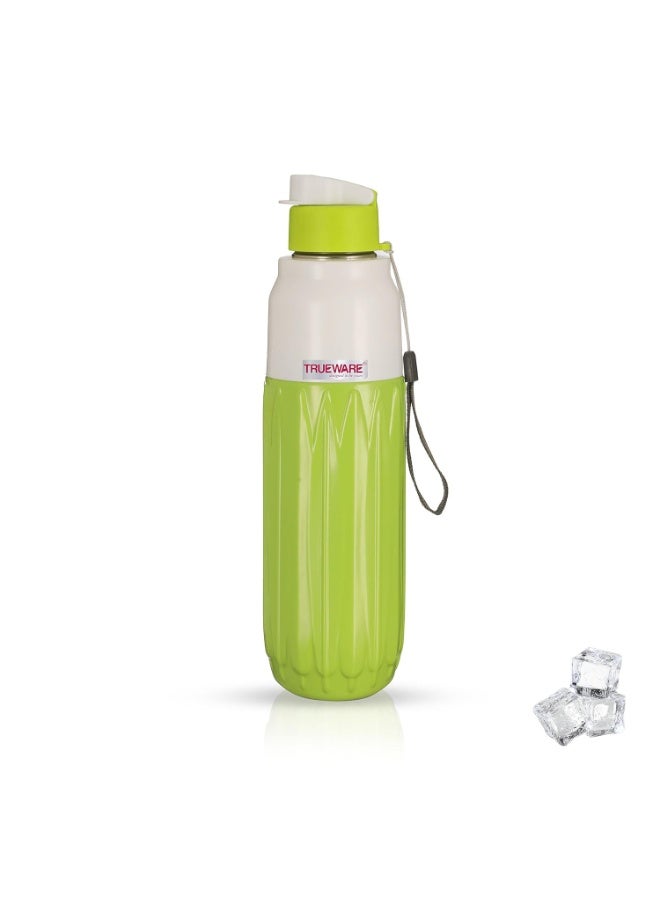 Trueware Aqua Benz Double Wall Inner Steel Outer Plastic 750 ML Hot and Cold Water Bottle | BPA Free | Food Grade| Leak Proof | School, Gym,Sports,Office, Travler Bottle - Image 1
