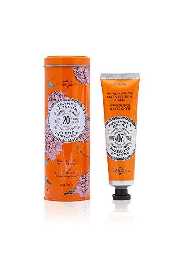 La Chatelaine Hand Cream Tin 20% Organic Shea Butter Argan Oil & Calendula Moisturizing & Nourishing 2.3 Oz (Orange Blossom) - Image 1