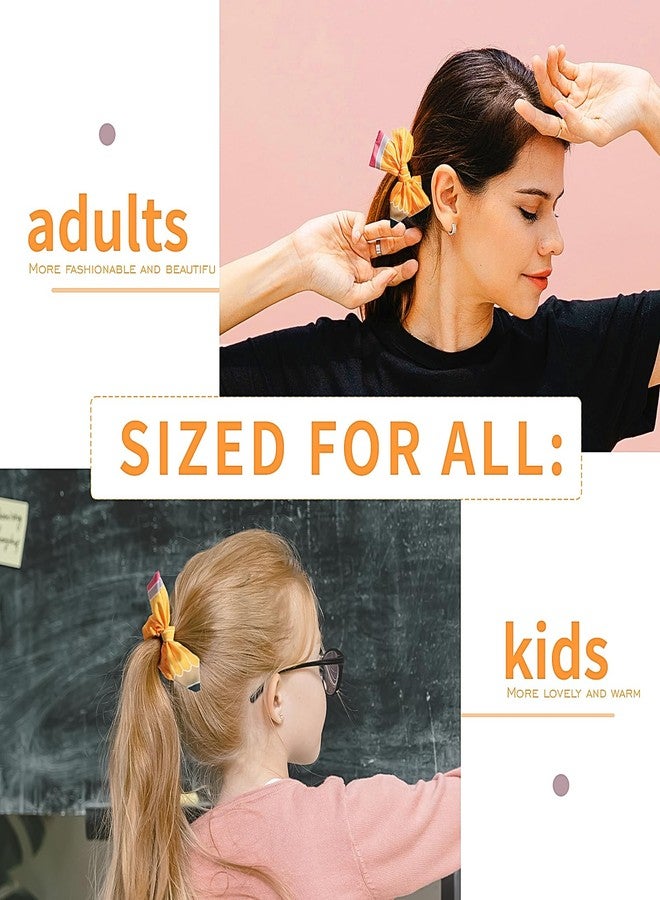 Doneace Yellow Pencil Hair Scrunchies for Girls Back To School Bow Hair Ties Elastic Teacher Hair Ribbon Detachable Hair Ring Hair Loop Ponytail Holder for School First Day Hair Accessories Gifts 2Pcs - Image 3