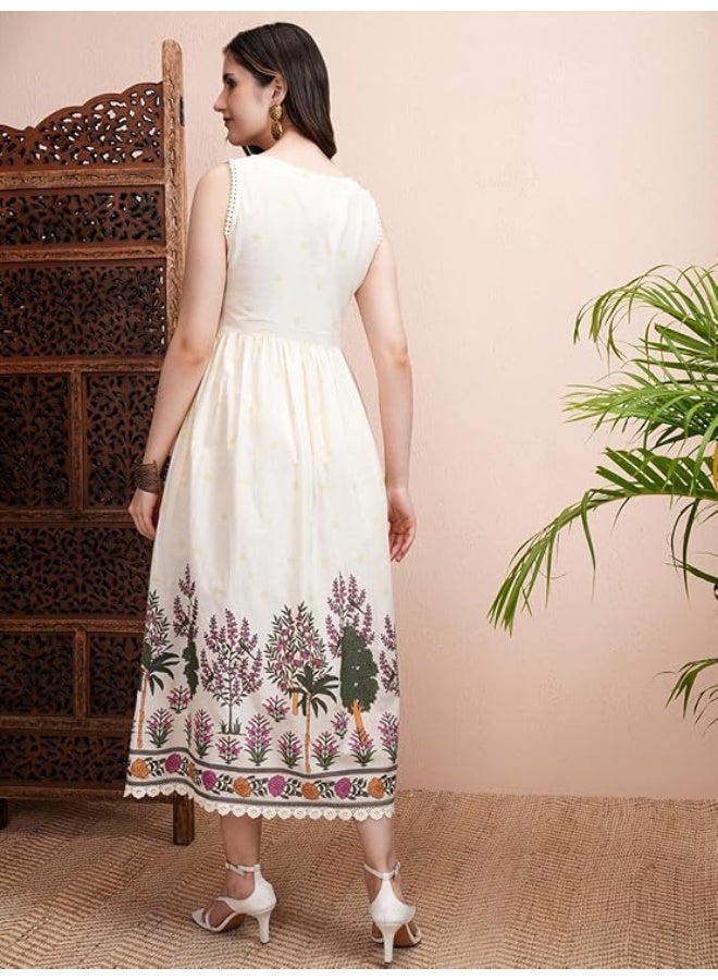 Vishudh Women's Casual Dress | Comfortable Everyday Wear for All Occasions | Chic & Versatile Fashion for Women xl cream - Image 3