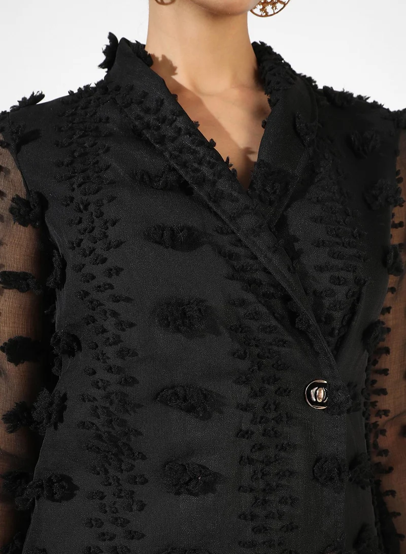 Pinacolada  Women's Midnight Black Single-Breasted Blazer Dress for Women | Best Price UAE