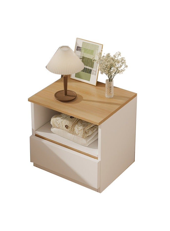 Sharpdo Bedside Table Simple Modern Bedroom Nightstands Wooden Minimalist Multi-Function Light Luxury Style Bedside Storage Small Cabinet 32*30*41cm - Image 1