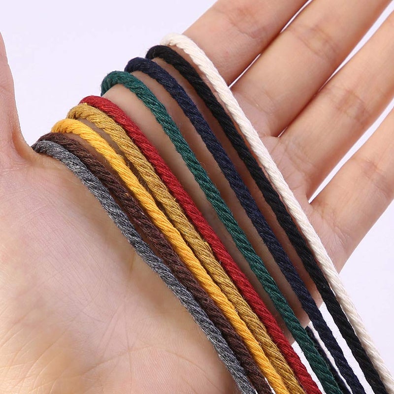 ZXCDINO Dark Blue Cotton Macrame Cord, 3mm x 109Yards, Perfect for Wall Hangings, Crafts & Decorative Projects - Image 2