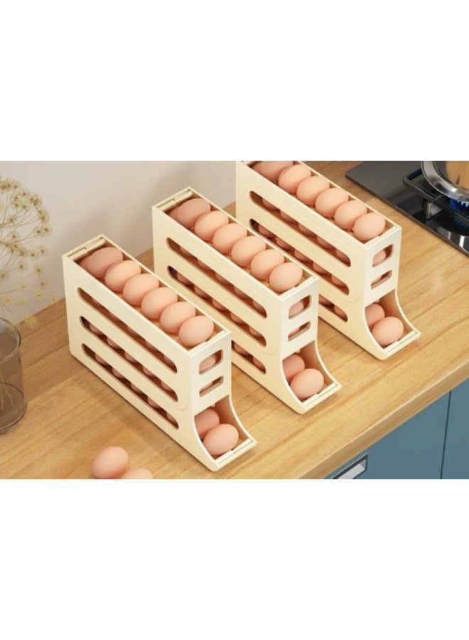 حامل و منظم بيض للثلاجة 4 دور، سعة  30 بيضة،