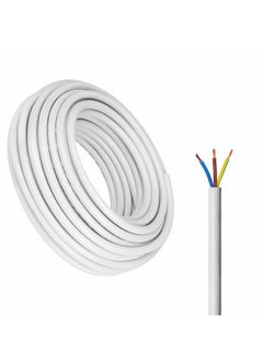 Duravel Duravel 3-Core Electrical Cable, White PVC Insulated Power Wire, Flexible Copper Conductor (3 CORE 5 METER, 1.5MM)  - Image 1