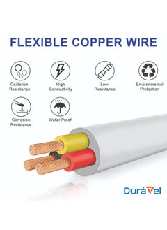Duravel Duravel 3-Core Electrical Cable, White PVC Insulated Power Wire, Flexible Copper Conductor (3 CORE 5 METER, 1.5MM)  - Image 4