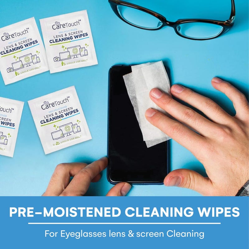 Care Touch Eyeglass Cleaner Spray Kit, Alcohol-Free Glasses Spray Cleaner Solution for All Lenses, 16oz (8oz x 2) & 2oz - Lens Cleaner Spray - Eye Glass Cleaners Spray, 26 Wipes + 2 Microfiber Cloths - Image 2