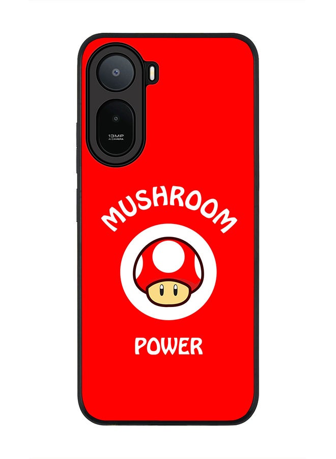 Stylizedd Rugged Case for Xiaomi Redmi A7 Pro 4G / Poco C81 / Poco C81 Pro / Poco C85x 5G- Slim Fit Hybrid Rubber Cover Mushroom Power