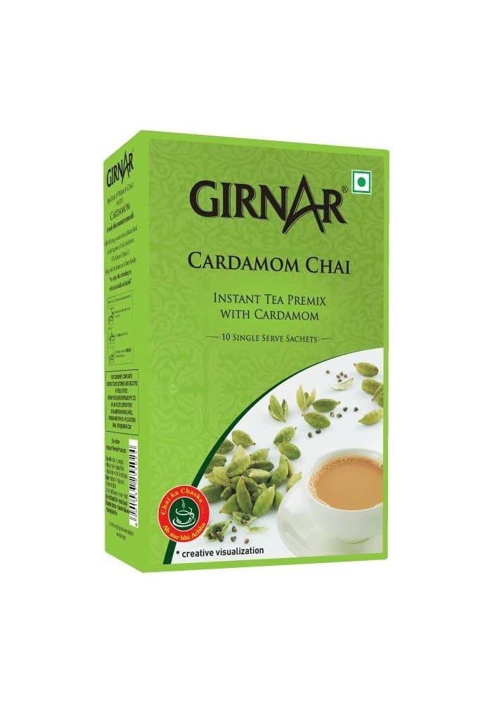 Girnar Instant Cardamom Chai Tea Premix - 10 Sachet Pack - Image 1