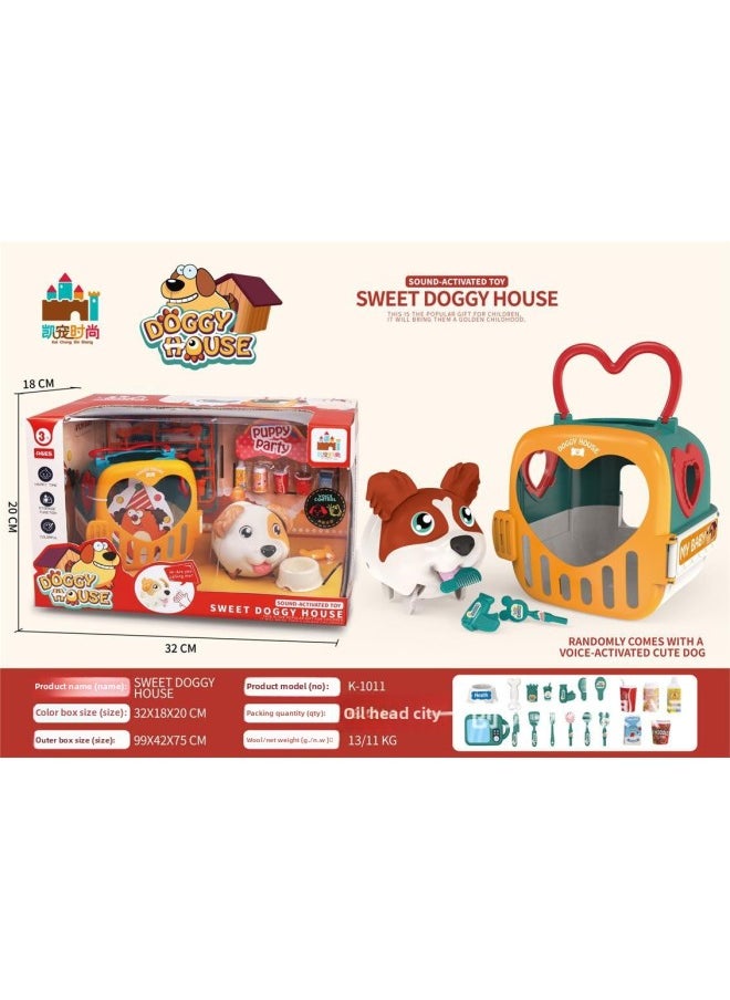 Fun Play Home Electronic Pet Dog Inertia Sliding Car Airship Toy Birthday Gift-Color:Warm Nest (window Box  - Image 1