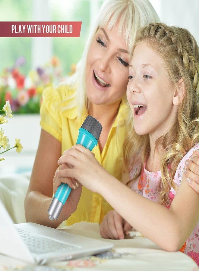 جيريفي مجموعة ميكروفونات بلاستيكية من جيريفي، 10 قطع، 5.7 بوصة، لعبة ميكروفون بلاستيكية مزيفة، دعائم كاريوكي للعب التخيلي، مناسبة للأولاد والبنات، هدايا لحفلات أعياد الميلاد والكريسماس والهالوين، ألوان أسود وأزرق - Image 4