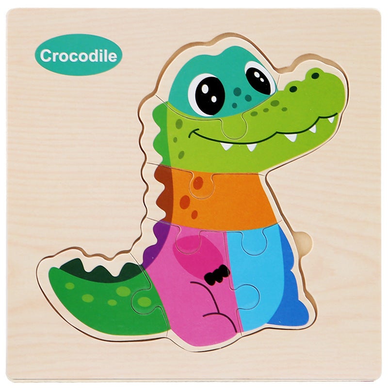 Children'S Wooden Three-Dimensional Buckle Animal Traffic Puzzle Toy Baby Enlightenment Puzzle Early Education Fun Puzzle Toy - Image 1