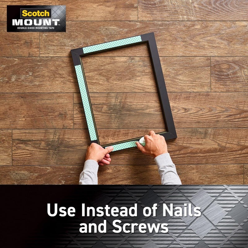 Scotch  Mount Indoor Tape 1 In X 125 In (25.4Mm X 1.17M), 1 Roll/Pack Holds 6.8 Kg Using 1.14 M White Color Multi-Surface Easy To Use No Tools Double Sided Adhesive Tape - Image 5