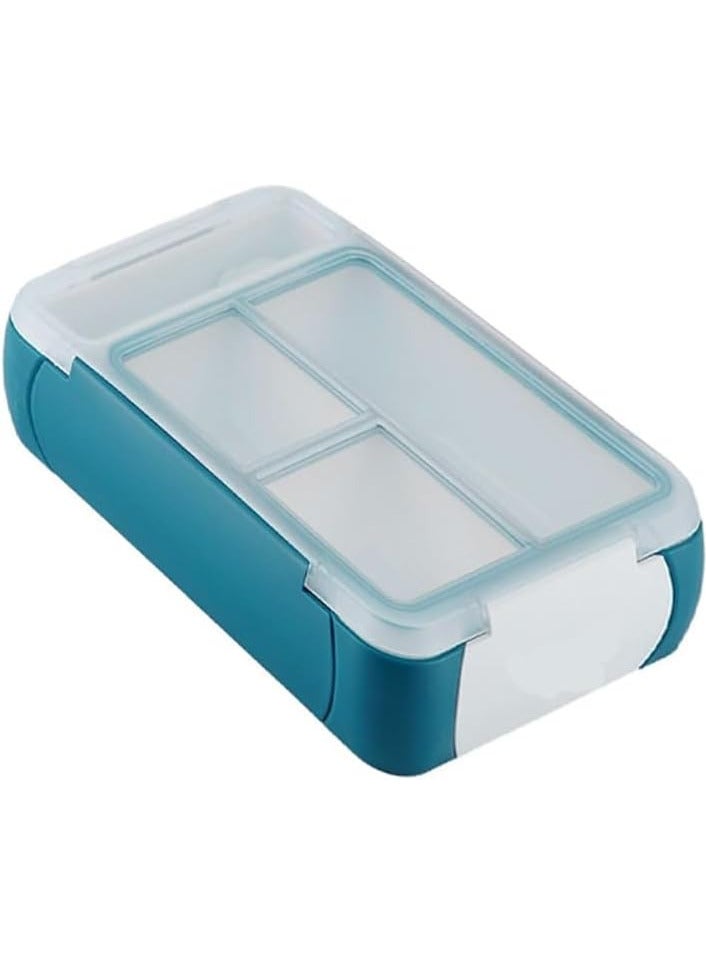 برين جيجلز صندوق غداء BrainGiggles Bento - مانع للتسرب، خالي من مادة BPA، محكم الغلق مع ملعقة وشوكة - 3 أقسام + حجرة منفصلة لأدوات المائدة BentoBox للأطفال والكبار - مثالي للمكتب والمدرسة (أخضر) - Image 1