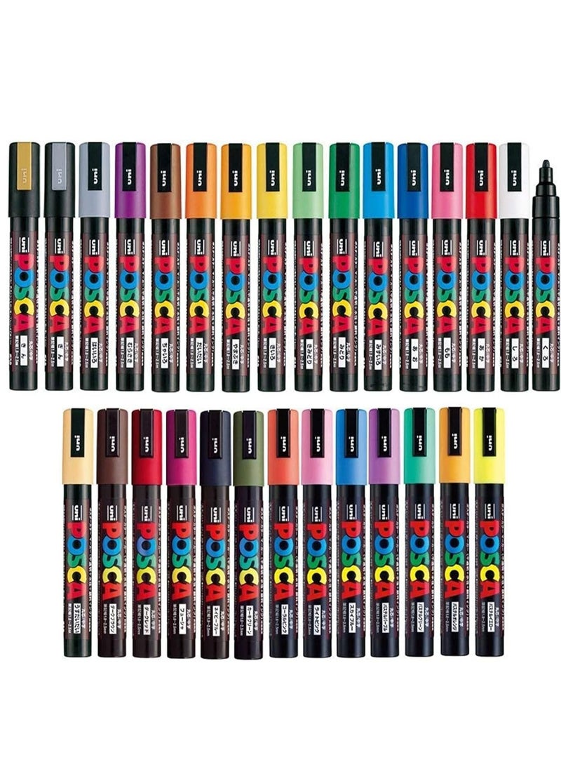 POSCA - 29-Piece Paint Marker Set Permanent Marker Paint Pen PC-5M 1.8-2.5 mm - Image 1