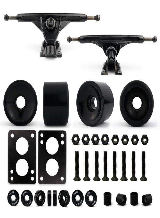 VJ skateshop Longboard Skateboard Combo Package with 70mm Wheels 7inch 180mm Aluminum Trucks, Bearings Hardware Complete Set - Image 1