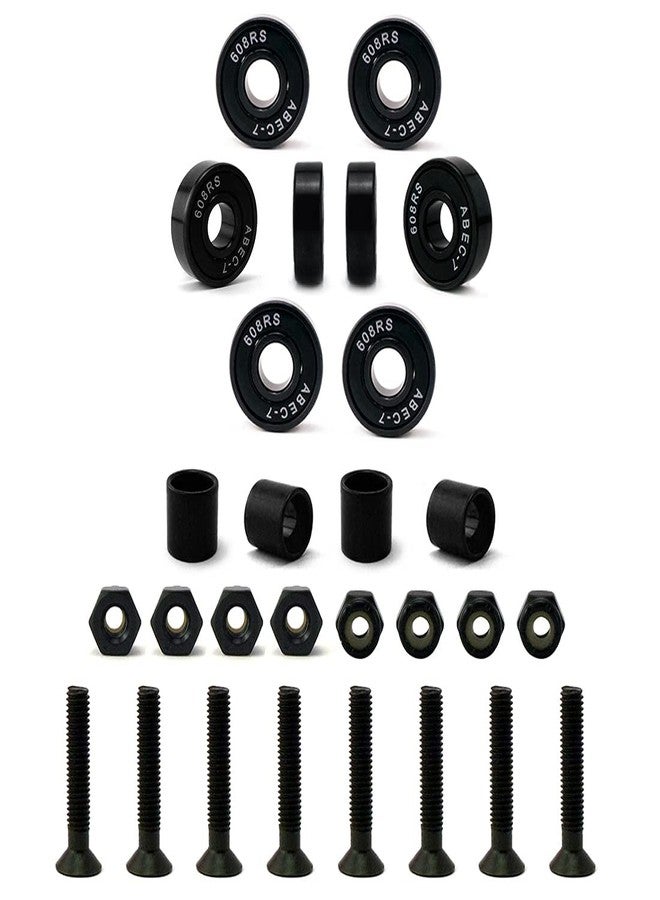 VJ skateshop Longboard Skateboard Combo Package with 70mm Wheels 7inch 180mm Aluminum Trucks, Bearings Hardware Complete Set - Image 4