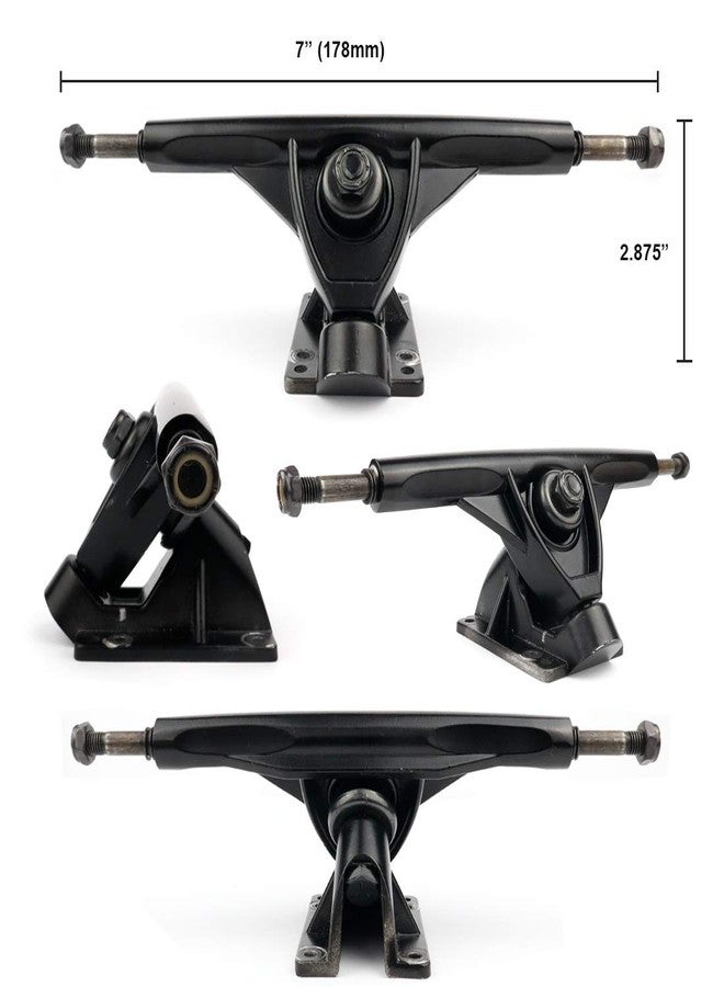 VJ skateshop Longboard Skateboard Combo Package with 70mm Wheels 7inch 180mm Aluminum Trucks, Bearings Hardware Complete Set - Image 2