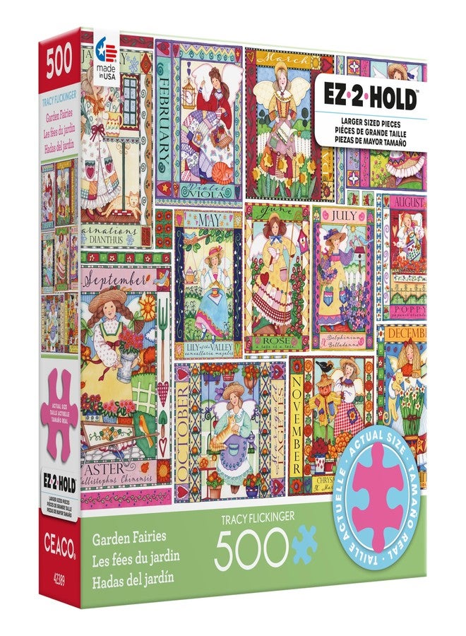 Ceaco - EZ2Hold - Tracy Flickinger - Garden Fairies - 500 Piece Jigsaw Puzzle for Adults - Challenging Puzzle Perfect for Game Nights - Finished Size is 26 x 19 - Image 3