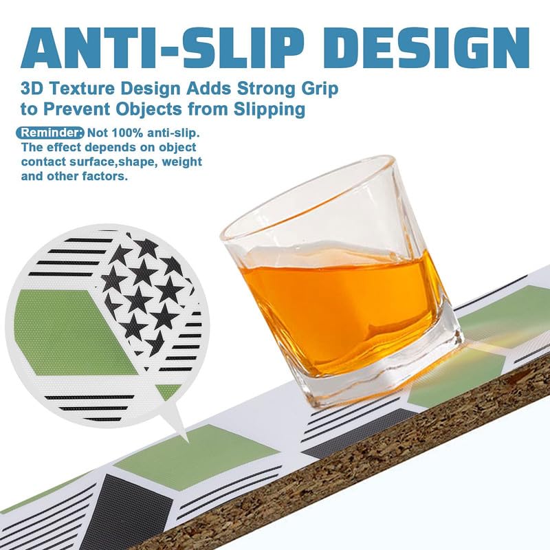 STYEVA Printed Anti-Slip Shelf Liner Mat Sheet for Drawers, Shelves, Tables, Cupboards, Fridge, Kitchen, Home, and Office - 45 CM X 5 M (Green Geometric) - Image 3