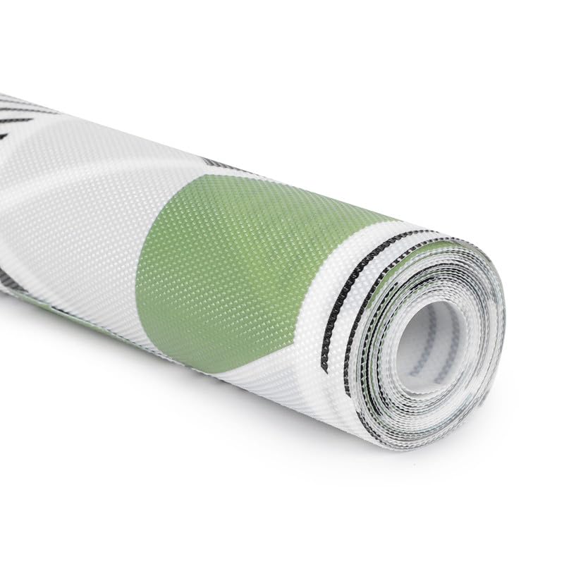 STYEVA Printed Anti-Slip Shelf Liner Mat Sheet for Drawers, Shelves, Tables, Cupboards, Fridge, Kitchen, Home, and Office - 45 CM X 5 M (Green Geometric) - Image 1