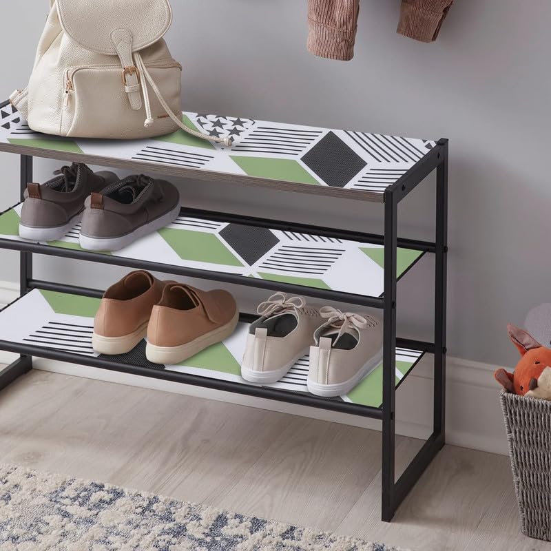 STYEVA Printed Anti-Slip Shelf Liner Mat Sheet for Drawers, Shelves, Tables, Cupboards, Fridge, Kitchen, Home, and Office - 45 CM X 5 M (Green Geometric) - Image 4