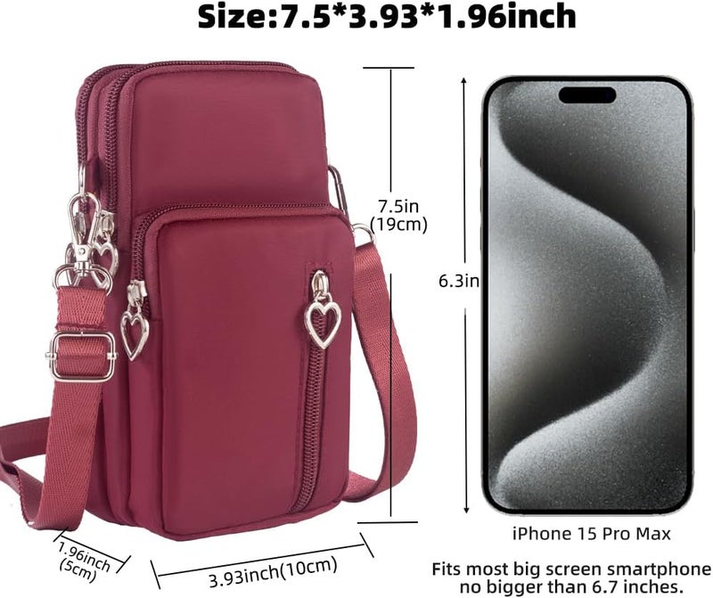 JANKS Small Crossbody Bag for Women - Mini Phone Purses with Crossbody Strap and Wallet - Nylon Arm Bag - Image 3