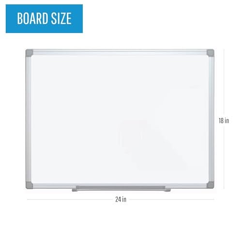 MasterVision Whiteboard Earth, Melamine Dry Erase Board, 18" x 24", Double sided with Aluminum Frame - Image 2