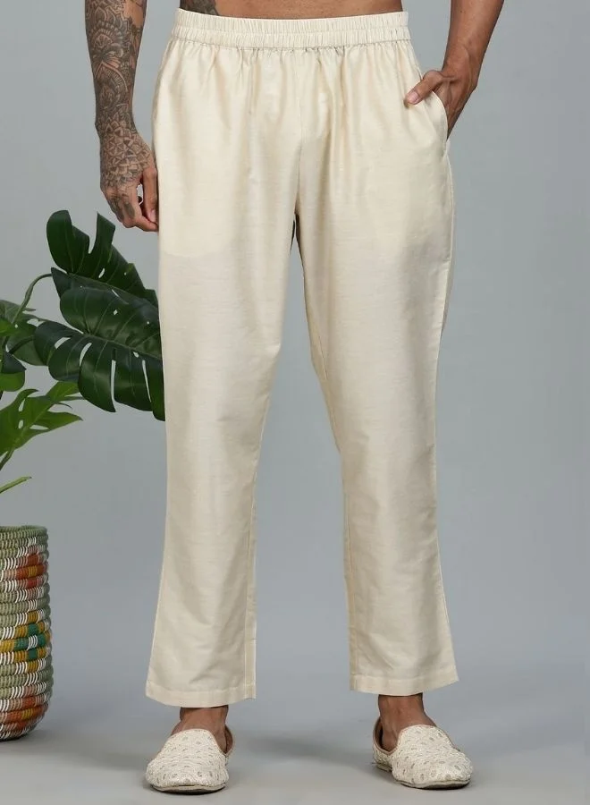 Abhishti Kurta Pant with pink Woven Design Bandi Set