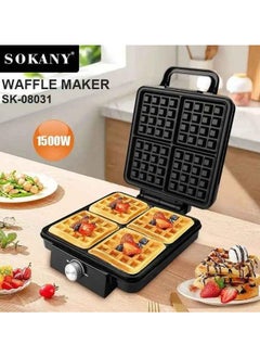 sokany 4 Slice Waffle Maker/Temperature Control/Double Side Heating/1500W/SK-08031  - Image 2