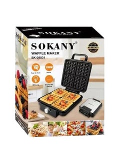 sokany 4 Slice Waffle Maker/Temperature Control/Double Side Heating/1500W/SK-08031  - Image 5
