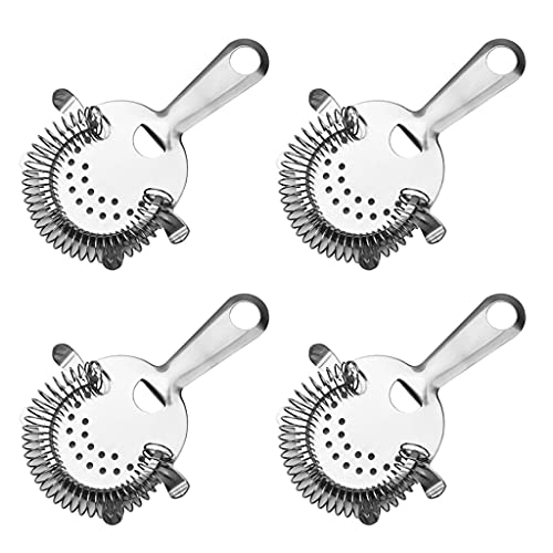 AA Stainless Steel Cocktail Strainer for Professional Bartenders and Mixologists Cocktail Beverage Ice Blocker Ice Removal Tool 4pcs (TypeC) - Image 1
