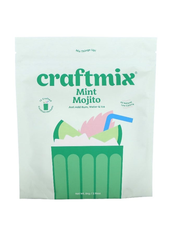 Craftmix Craftmix, Cocktail Mix Packets, Mint Mojito, 12 Packets, 2.96 oz (84 g)  - Image 1
