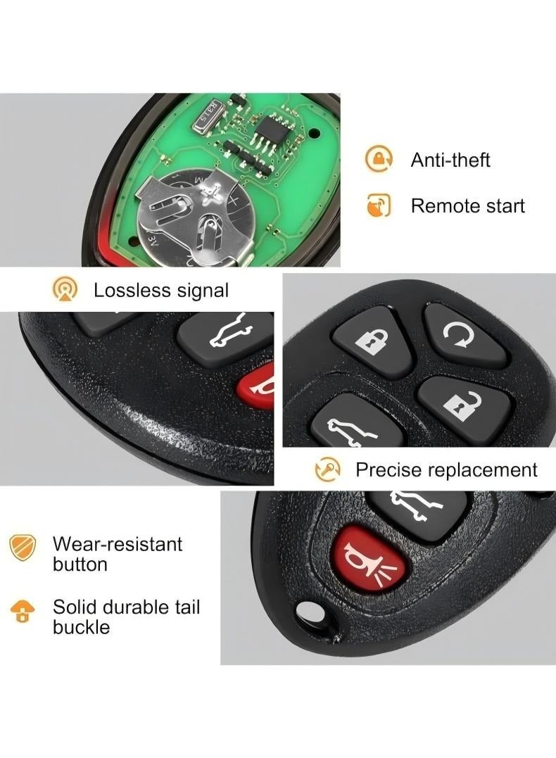 Changer عبوة من 2 جهاز تحكم عن بُعد لفتح السيارة بدون مفتاح يناسب 07-14 شيفروليه سوبربان تاهو/ 09-17 ترافيرس/ 07-14 جي إم سي يوكون/ 08-17 أكاديا بويك إنكليف/ 07-13 إسكيلاد لحهاز تحكم عن بُعد لفتح السيارة، OUC60270 OUC60221 - Image 4
