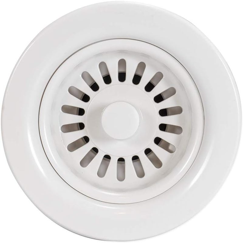 EZ-FLO 30006 Removable Kitchen Sink Basket Strainer Stopper Drain Assembly Kit - Economy White ABS Body for 3-1/2-inch to 4-inch Openings - Image 2