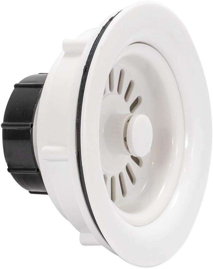 EZ-FLO 30006 Removable Kitchen Sink Basket Strainer Stopper Drain Assembly Kit - Economy White ABS Body for 3-1/2-inch to 4-inch Openings - Image 4