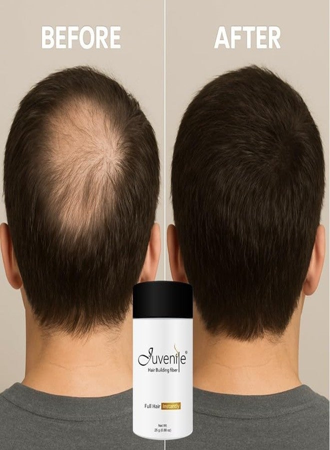 جوفينايل عبوة إعادة تعبئة ألياف بناء الشعر للأطفال - 30 غرام أسود - ألياف طبيعية وآمنة للرجال والنساء - تغطي الشعر الخفيف فورًا - مقاومة للماء، تدوم طويلًا - مثالية للاستخدام اليومي - Image 2