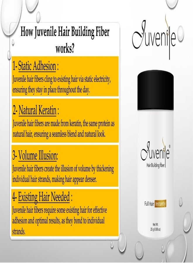 جوفينايل عبوة إعادة تعبئة ألياف بناء الشعر للأطفال - 30 غرام أسود - ألياف طبيعية وآمنة للرجال والنساء - تغطي الشعر الخفيف فورًا - مقاومة للماء، تدوم طويلًا - مثالية للاستخدام اليومي - Image 5