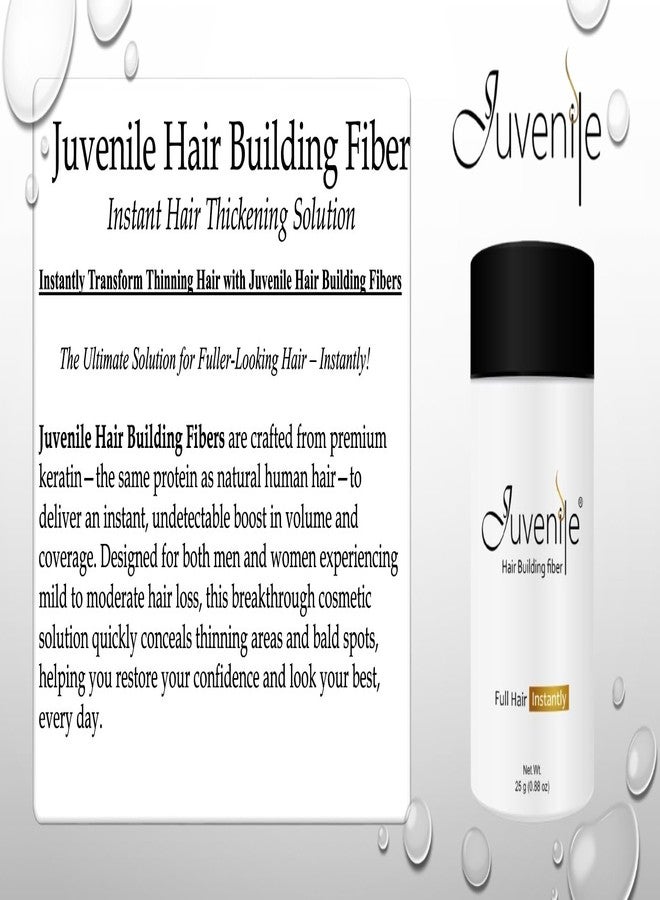 جوفينايل عبوة إعادة تعبئة ألياف بناء الشعر للأطفال - 30 غرام أسود - ألياف طبيعية وآمنة للرجال والنساء - تغطي الشعر الخفيف فورًا - مقاومة للماء، تدوم طويلًا - مثالية للاستخدام اليومي - Image 4