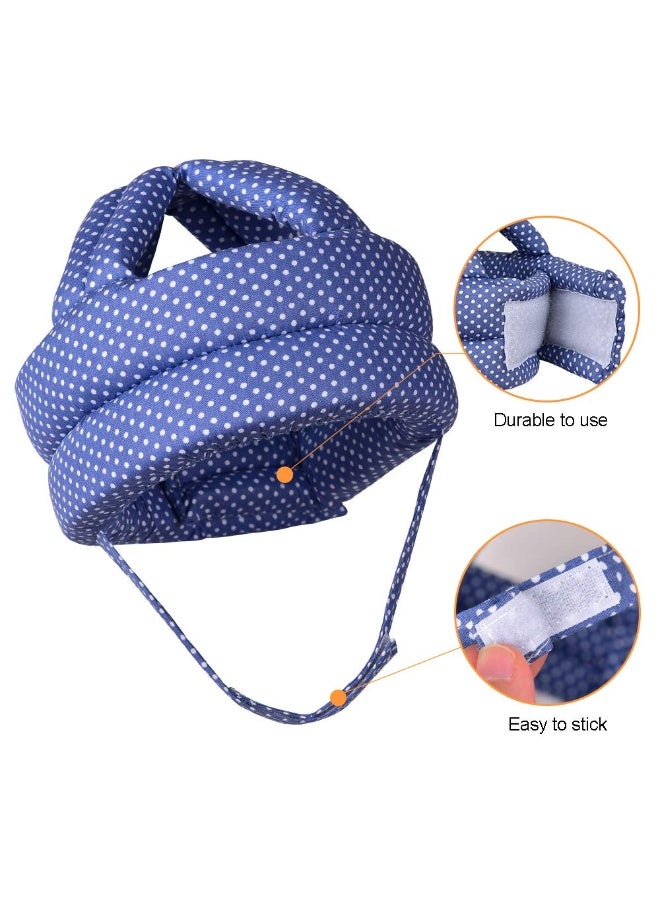 TORASO خوذة بيبي توراسو ووسادات الركبة للزحف والمشي، العمر 6-36 شهر، نقاط زرقاء - Image 4