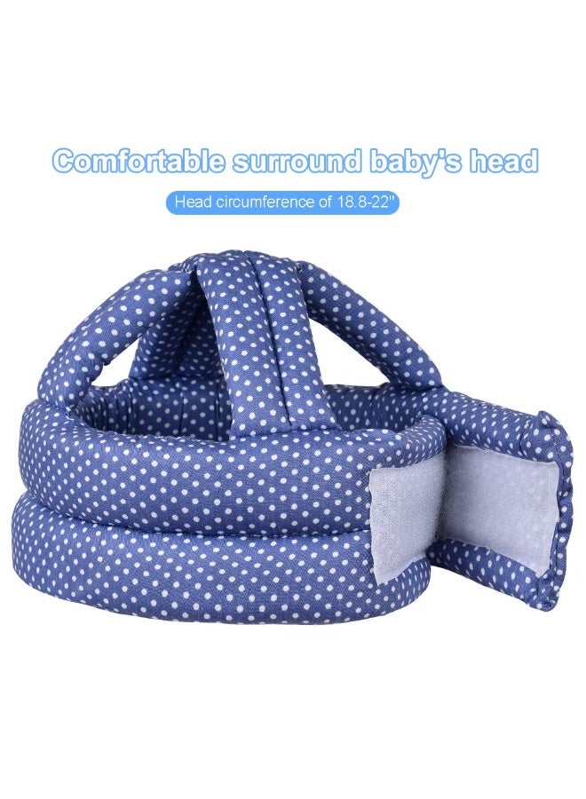 TORASO خوذة بيبي توراسو ووسادات الركبة للزحف والمشي، العمر 6-36 شهر، نقاط زرقاء - Image 3