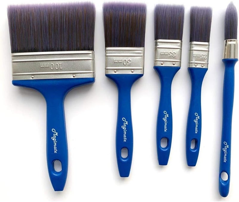 Magimate Paint brush Set Joinery Stain Flat Mural Paint Brushes with an Elegance Trim Brush, Various Size Pack of 5 - Image 4