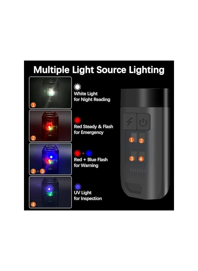 PROMASS promass Keyring Torch, LED Super Bright Flashlight with Clip, EDC Torch with UV Light & 9 Lighting Modes for Emergency, USB C Rechargeable Pocket Torch with Magnetic Base [Energy Class A+++]  - Image 4