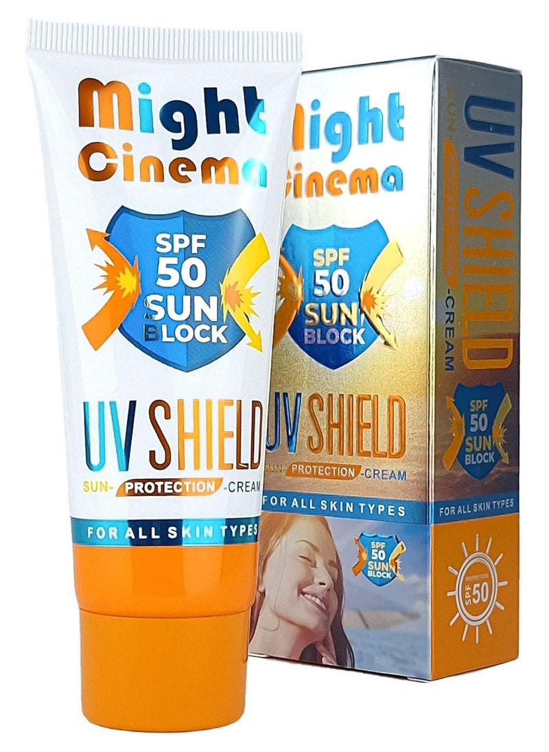 Might Cinema might cinema spf 50 sun block uv shield protection cream  - Image 1