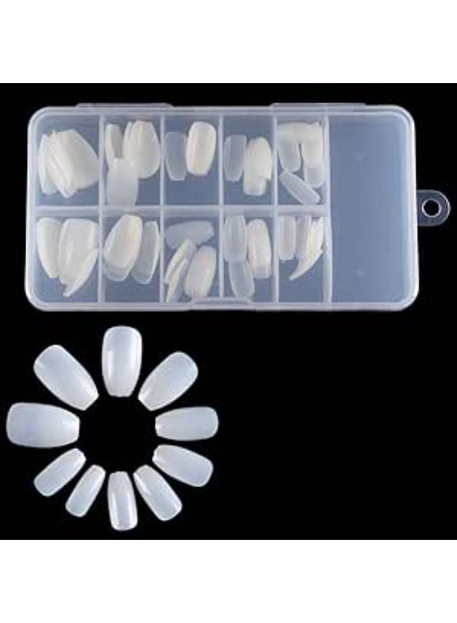 maya accessories Industrial nails with complete coverage of nail tiles false nail for womwn . A set of 500 pieces, white and flat artificial nails for salons and home (white) - Image 2