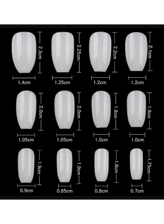 maya accessories Industrial nails with complete coverage of nail tiles false nail for womwn . A set of 500 pieces, white and flat artificial nails for salons and home (white) - Image 4